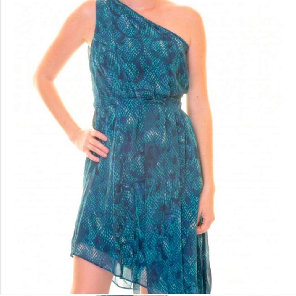 WOMENS RACHEL ROY MALACHITE ONE SHOULDER DRESS 2